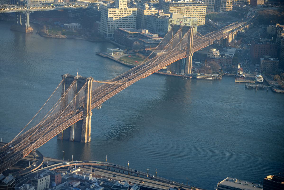 01-1 Brooklyn Bridge Close Up From One World Trade Center Observatory Late Afternoon